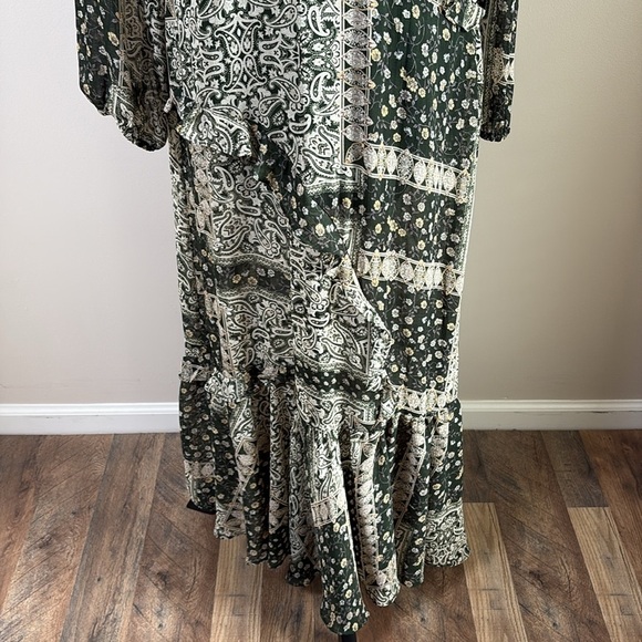 Lulus Field of Flowers Green Multi Print Long Sleeve Maxi Dress Size M - Picture 4 of 16